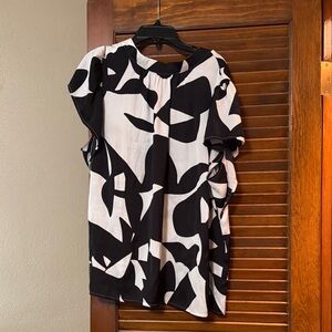 Nine West Black and White Blouse